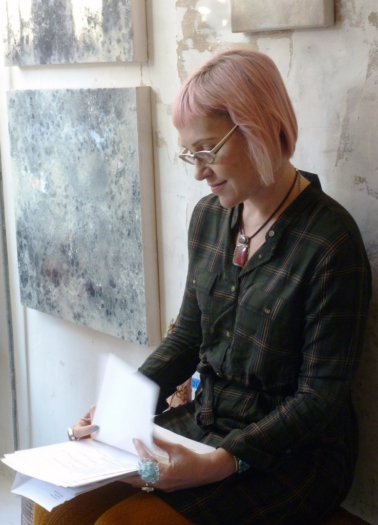 Poet, Jen Gersbeck reading "Vision Poems" about her mom, 11/8/15. 