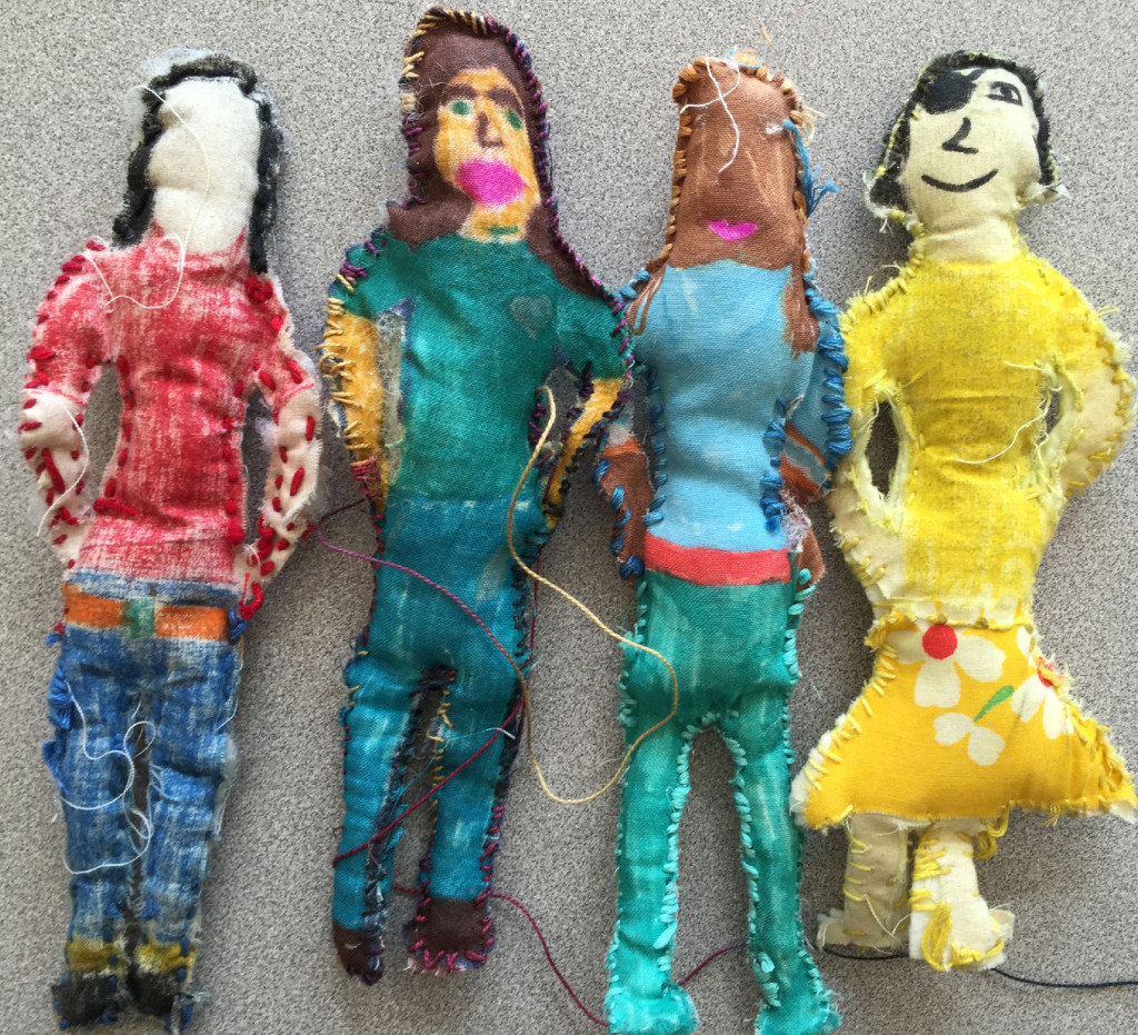 At a middle school after school program in Flatbush, Brooklyn, I had a core group of dedicated students who completed stitched and stuffed "selfies." Some of these pieces physically reference and resemble the makers, while others are simply exercises in technique.